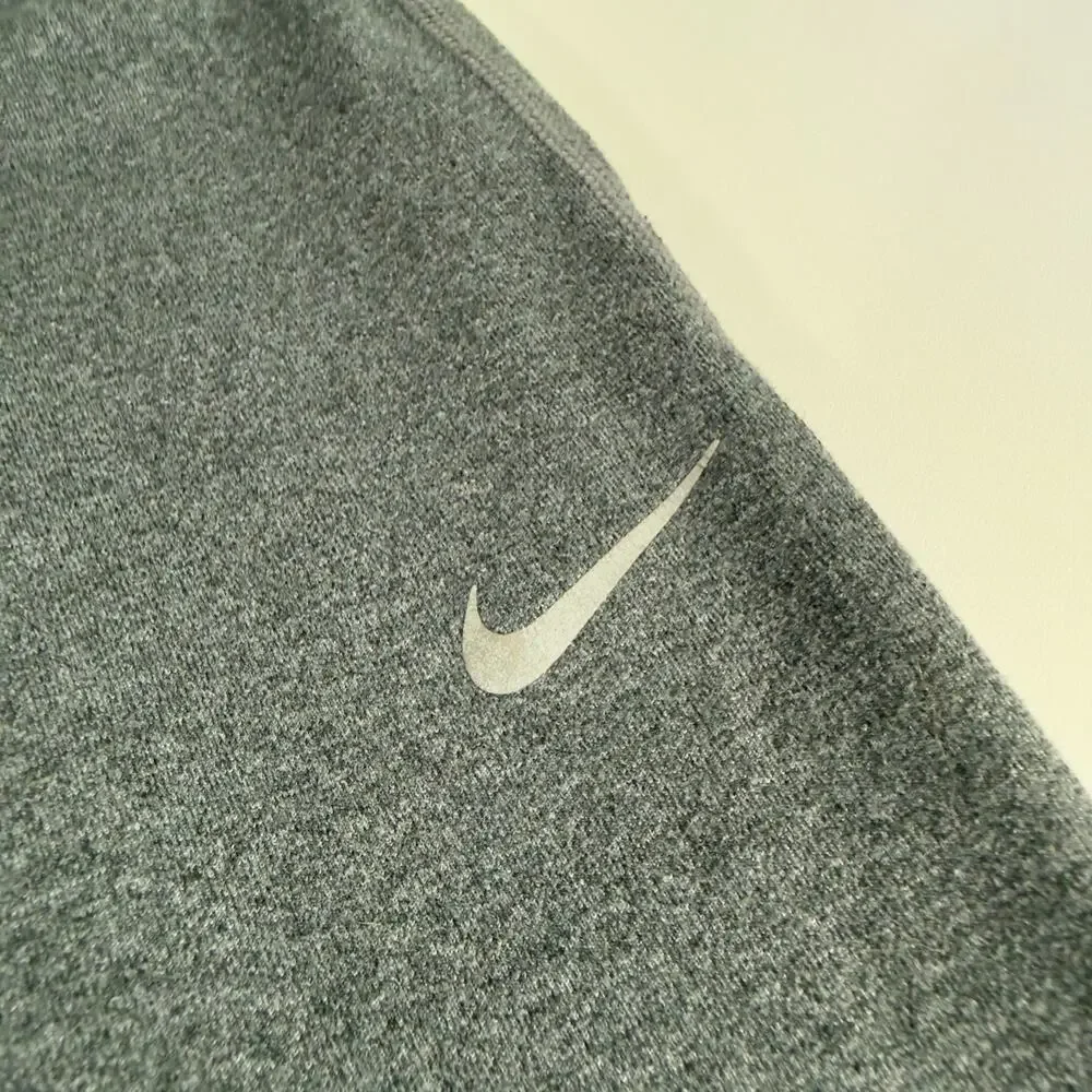 Nike Womens Small Dri Fit Half Calf Running Reflective Racer Tights Heather Gray